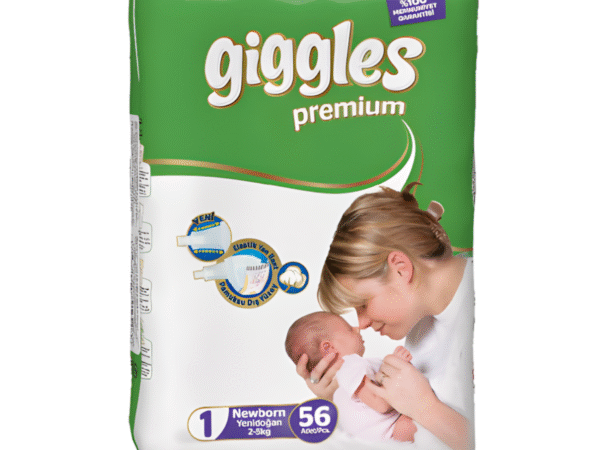 Giggles Premium Baby Diaper Newborn Size 1 (2-5 kg ) - 56 pcs (Turkey)