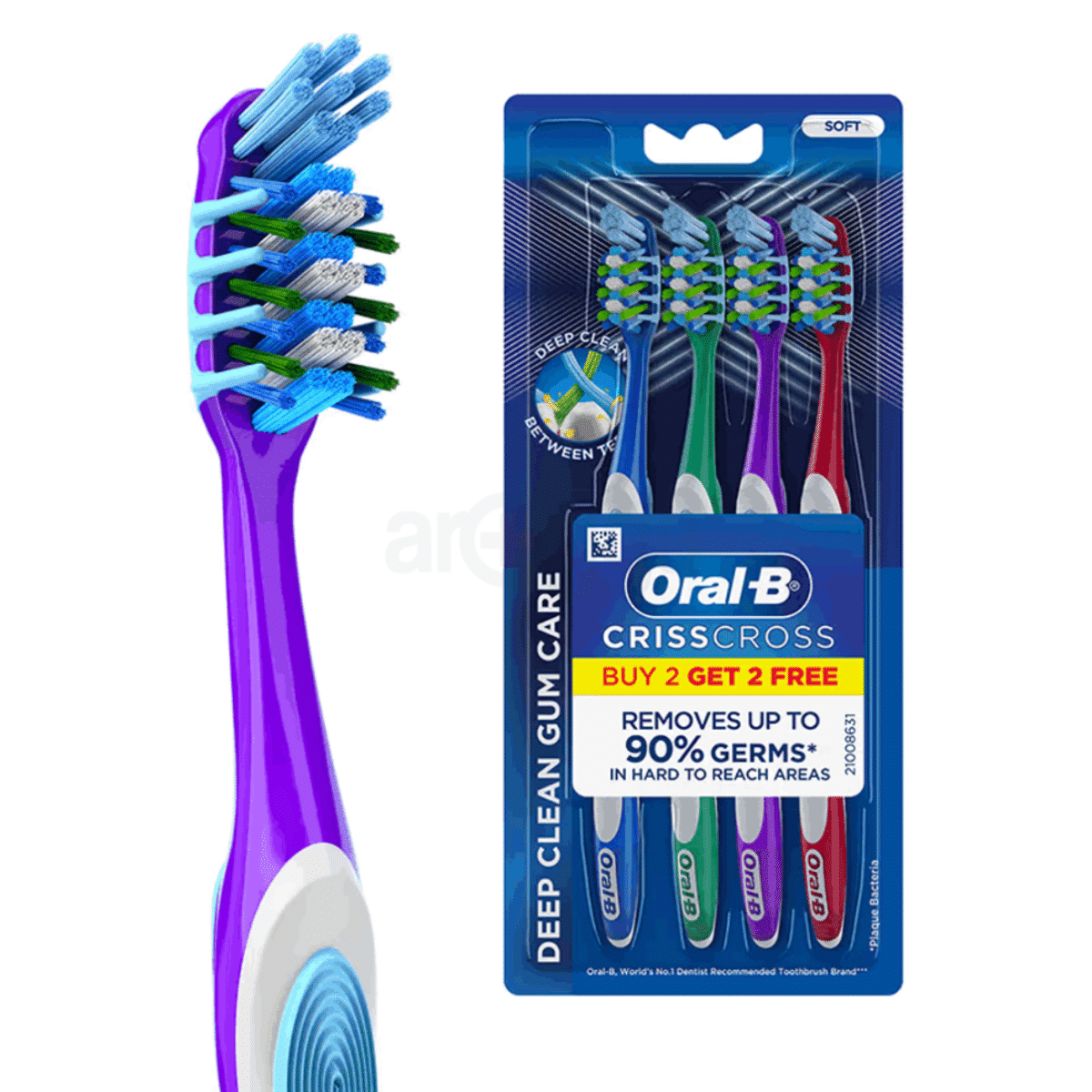 Oral-B CrissCross Deep Clean Gum Care Toothbrush-Soft 4pcs - Image 1