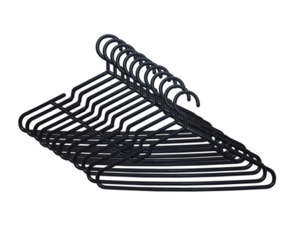 Normal Plastic Hanger 24 pcs - Black