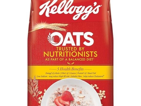 Kellogg's Oats| Rolled Oats| Breakfast Oats| High in Protein and Fibre, Low in Sodium | 900g Pack
